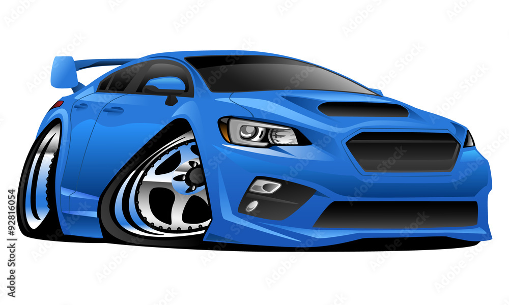 Modern Import Sports Car Cartoon Isolated Vector Illustration, cool