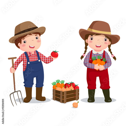 Illustration of profession’s costume of farmer for kids