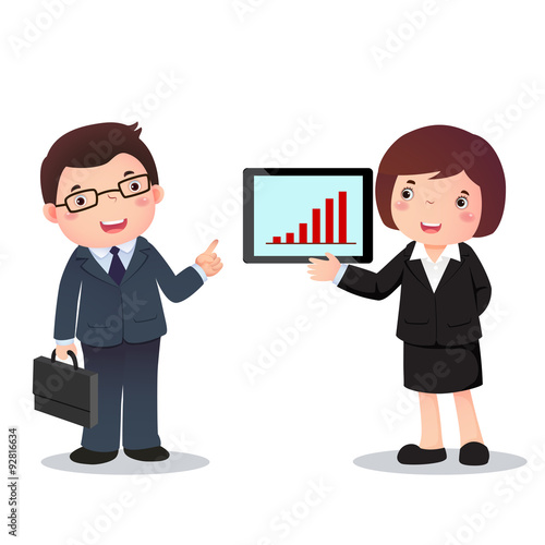 Illustration of profession’s costume of businessman and businesswoman  for kids