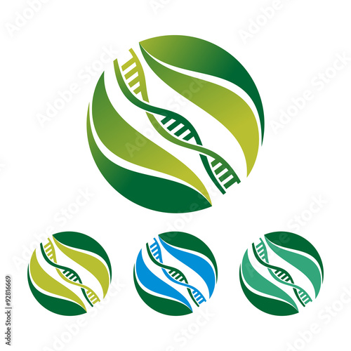 Fresh Green Double Helix DNA Icon