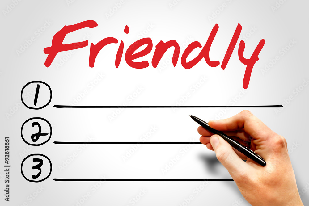 Friendly blank list, business concept Friendly blank list, business concept
