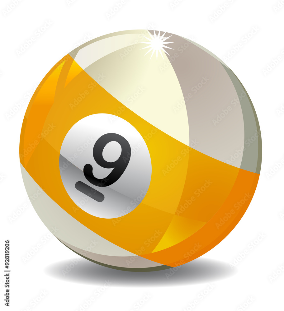 Number 9 billiard ball vector image Illustration Stock | Adobe Stock