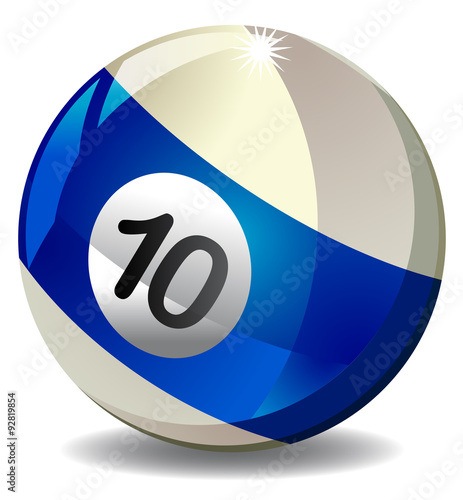 Number 10 billiard ball vector image