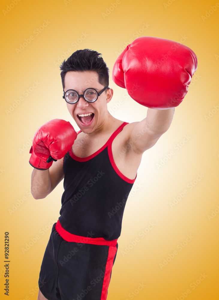 Funny boxer isolated on the white background Funny boxer isolated on the white background