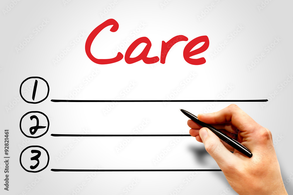 Care blank list, environmental concept Care blank list, environmental concept