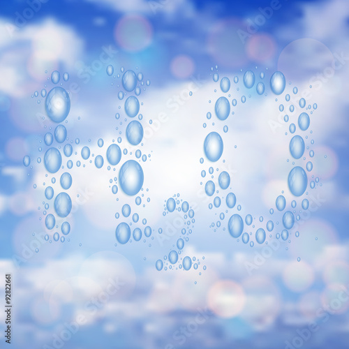 Water drops with sky background