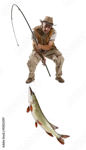 Fisherman with big fish - Pike