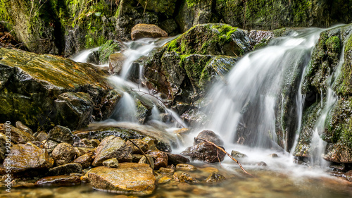 water cascades, waterfalls and climbing rocks in Mala Fatra (Ferrata HZS), Martin, Slovakia