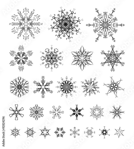 Vector set of vintage snowflakes for your winter design.