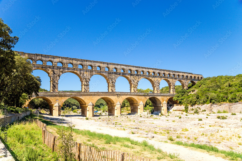 Pont du Gard, France. The Roman Aqueduct is included in the UNESCO World Heritage List