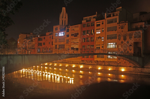 lights in the Onyar river in Girona