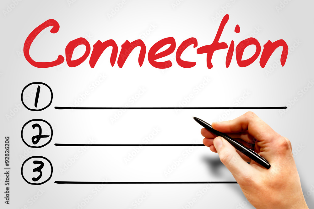 Connection blank list, business concept Connection blank list, business concept