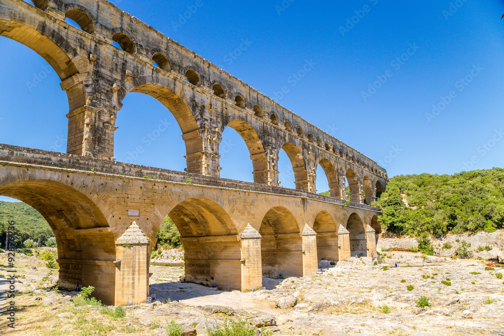 The Pont du Gard, France. Aqueduct is included in the UNESCO World Heritage List