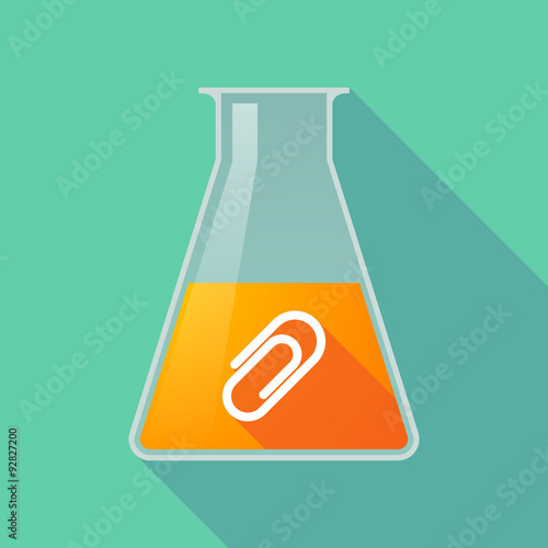 Long shadow chemical test tube flask with a clip