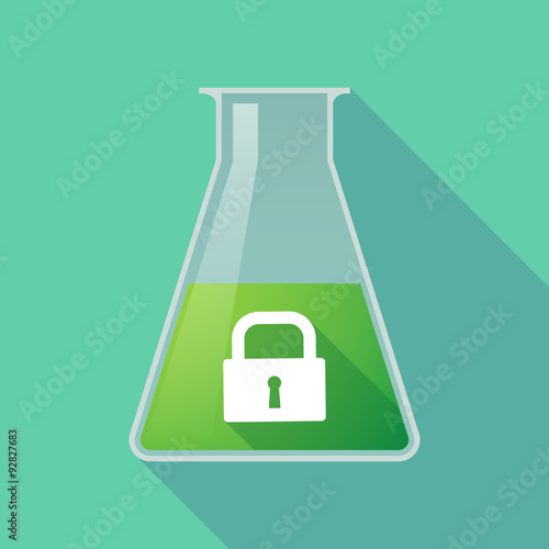 Long shadow chemical test tube flask with a closed lock pad