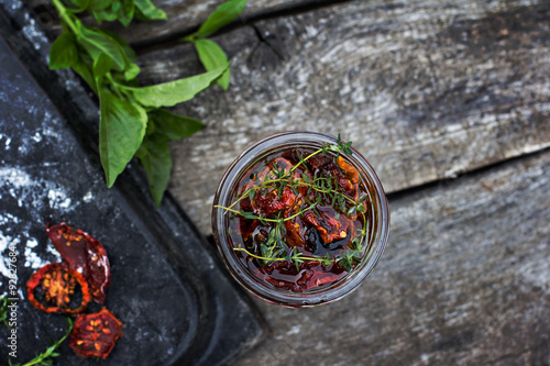 Sun dried tomatoes with herbs