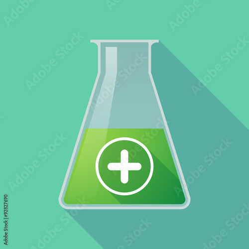 Long shadow chemical test tube flask with a sum sign