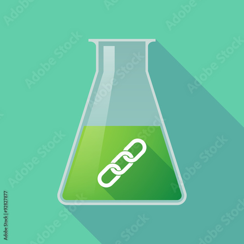 Long shadow chemical test tube flask with a chain