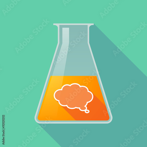 Long shadow chemical test tube flask with a comic cloud balloon
