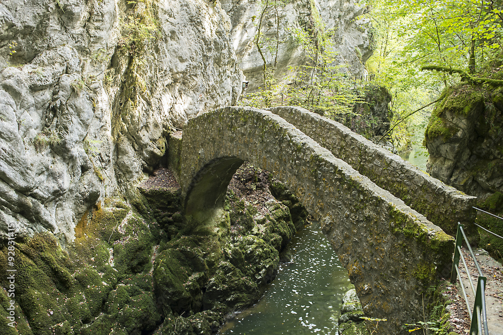 Foto De Br cke In Der Areuse Schlucht Im Val De Travers Neuenburg foto-de-br-cke-in-der-areuse-schlucht-im-val-de-travers-neuenburg