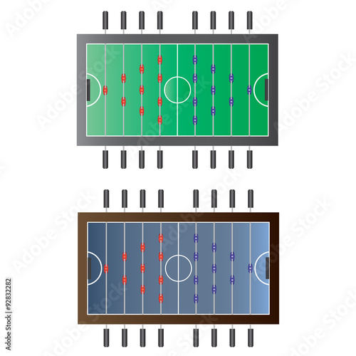Game room, Foot ball table top view for interior, vector illustration