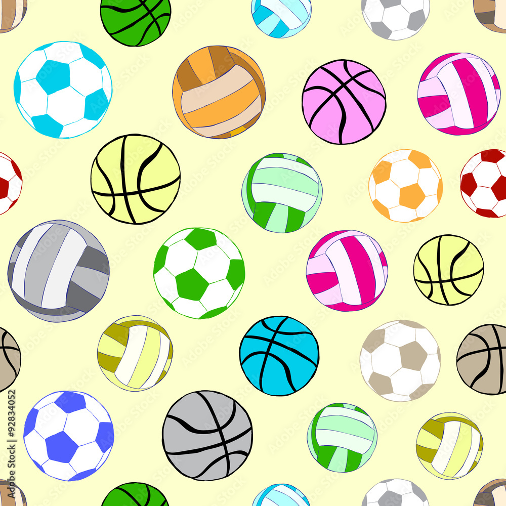 Seamless multi-colored balls