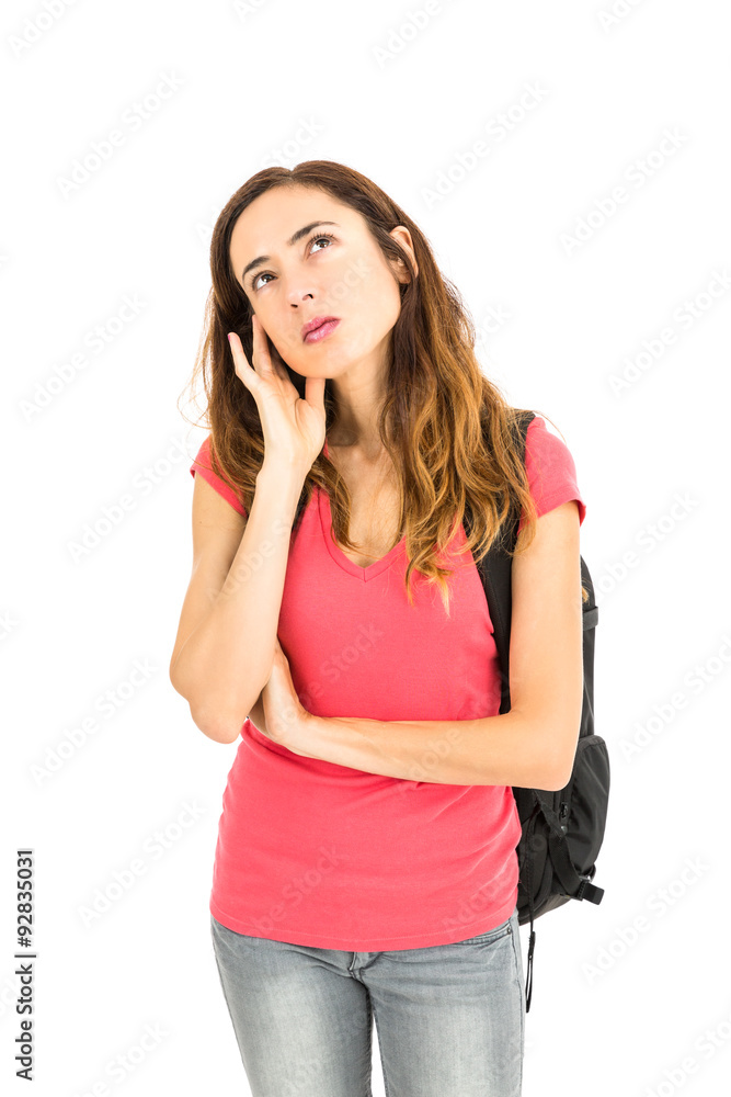 Young female student thinking Young female student thinking