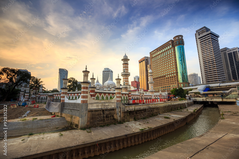 Historic mosque, Masjid Jamek at Kuala Lumpur, Malaysia