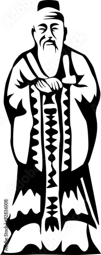 Tablou pe pânză Confucius - stylized illustration