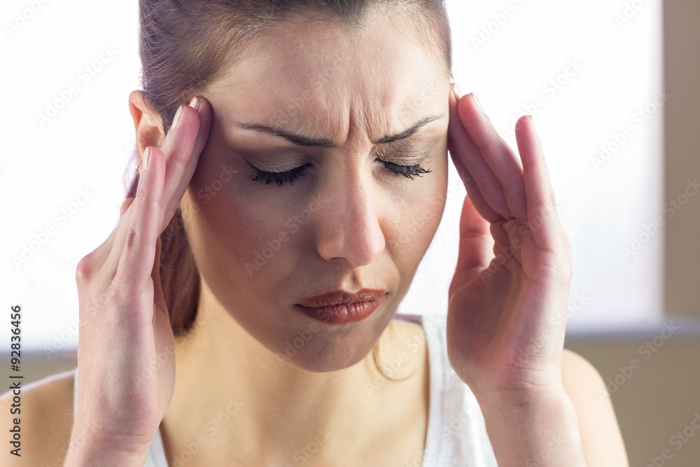 Woman having headache Woman having headache