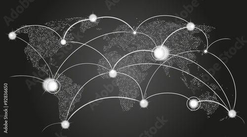 world map with travel locations