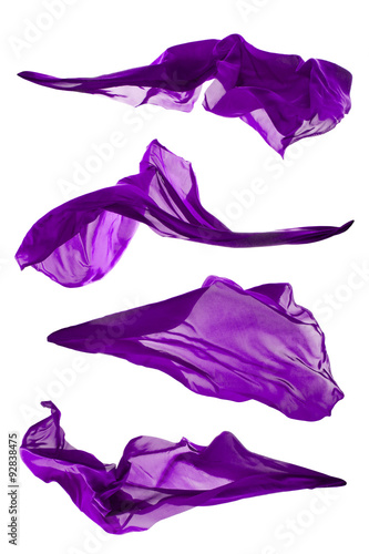 Isolated shots of purple silk, isolated on white background