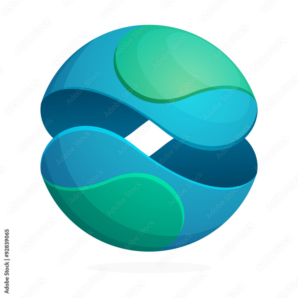 Abstract sphere blue water logo Abstract sphere blue water logo