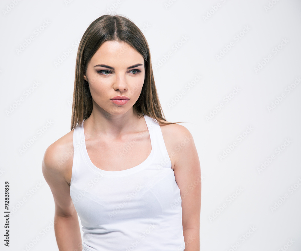 Portrait of a pensive young girl looking away Portrait of a pensive young girl looking away
