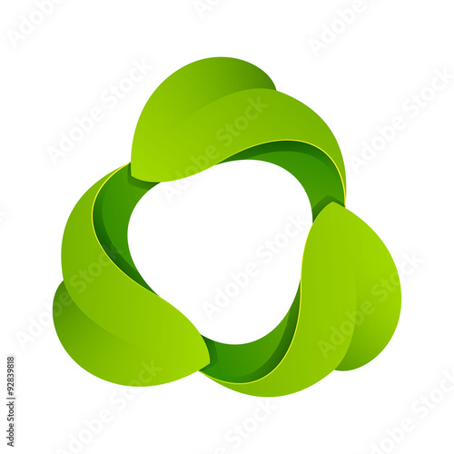 Abstract sphere green leaf logo