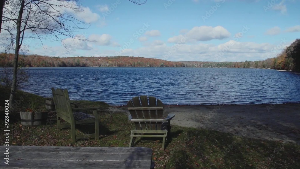 Lounge chairs on the shore Lounge chairs on the shore