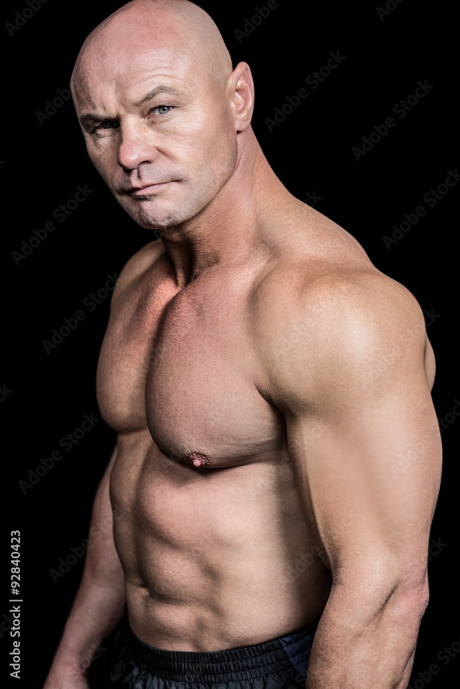 Fototapeta premium Portrait of shirtless muscular man