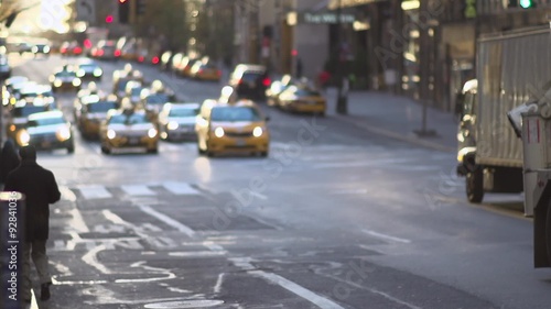 Busy New York City taxis