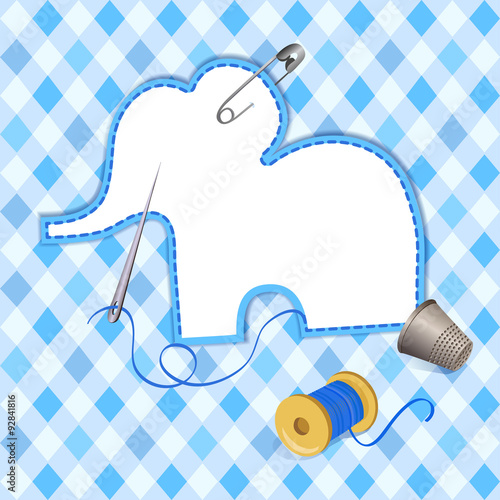 quilting, needle, thread, a patch of elephant