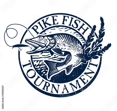 Vintage trout fishing emblems, labels and design elements