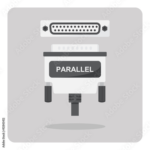 Vector of flat icon, parallel connector for computer on isolated background
