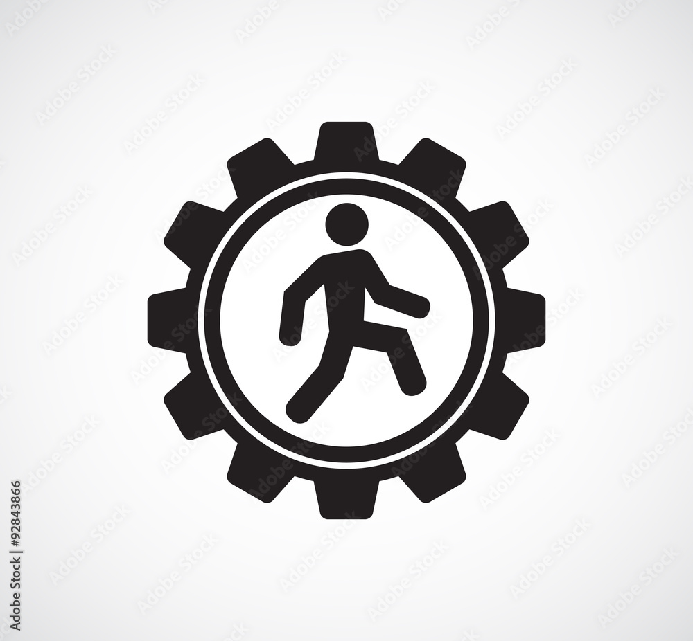 person man in gear symbol icon person man in gear symbol icon