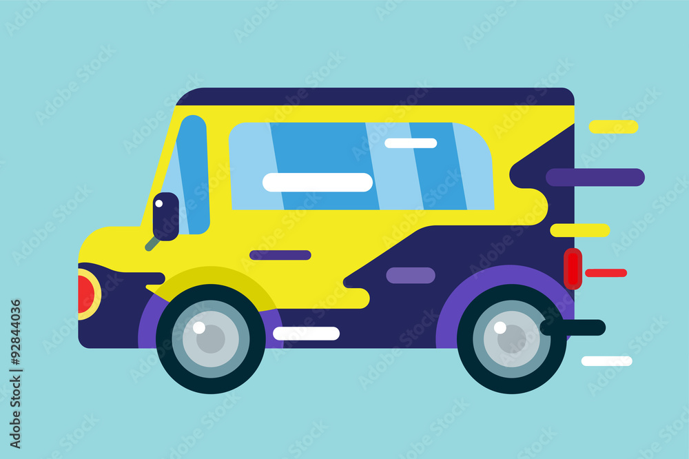 Vector cartoon car icon