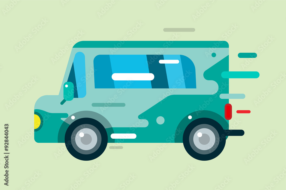 Vector cartoon car icon