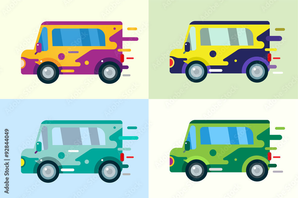 Vector cartoon car icon