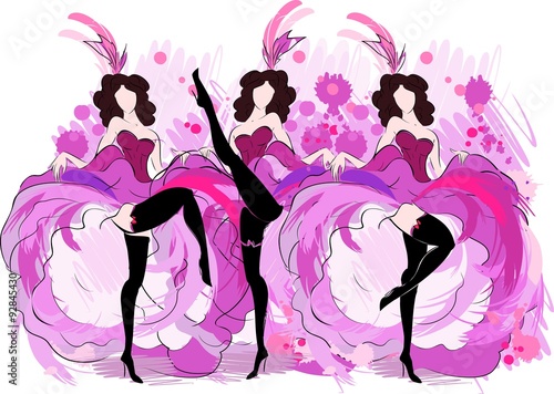 Cancan dancers sketch