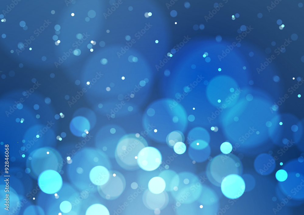 Abstract Bokeh Lights on Blue Background