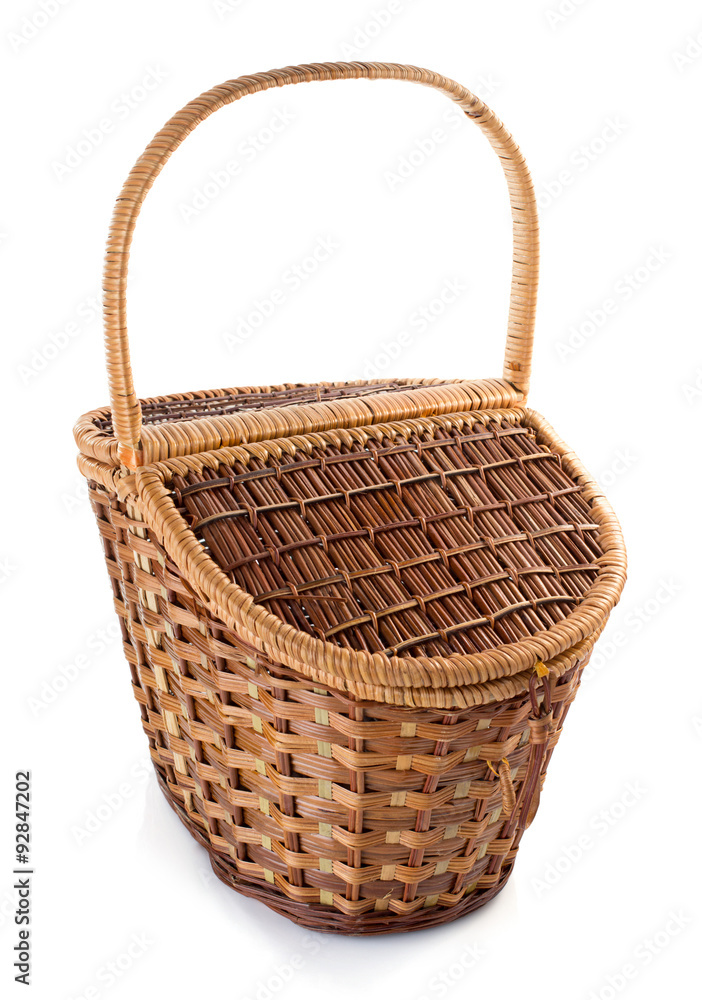 wicker basket isolated on white