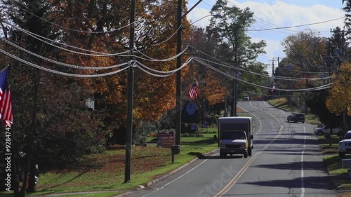 Local road in New England town photo