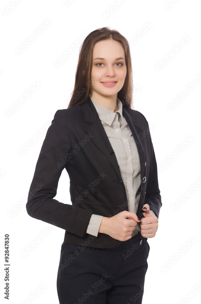 Woman in business concept isolated on white Woman in business concept isolated on white